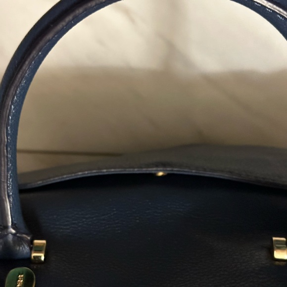 Excellent BLUE Michael Kors Fulton Python Top Zip Satchel - Picture 4 of 7